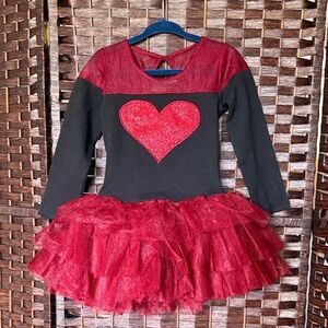 Ooh! La, La! Couture Red and Black Heart Tutu Dress size 2T